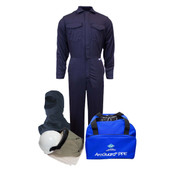 NSA 12 Cal Arc Flash Kit with FR Coverall WITH Balaclava NO Gloves in Navy